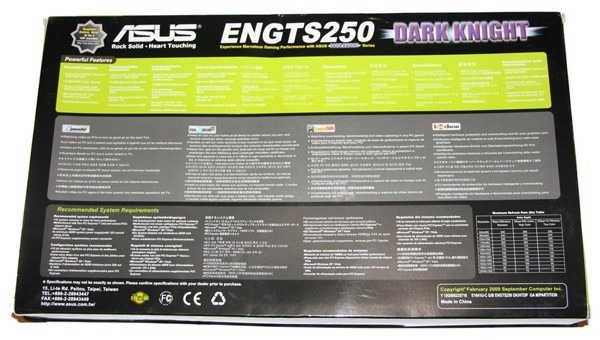 ASUS GTS 250 Dark Knight Graphics Card