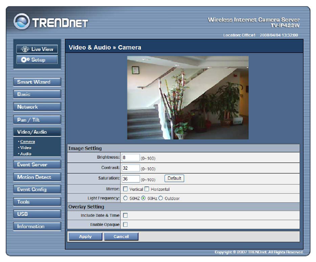 TRENDNet TV-IP422W Wireless IP Camera Server with 2-way Audio