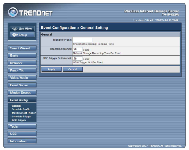 TRENDNet TV-IP422W Wireless IP Camera Server with 2-way Audio