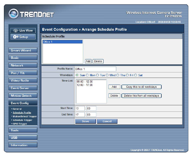 TRENDNet TV-IP422W Wireless IP Camera Server with 2-way Audio