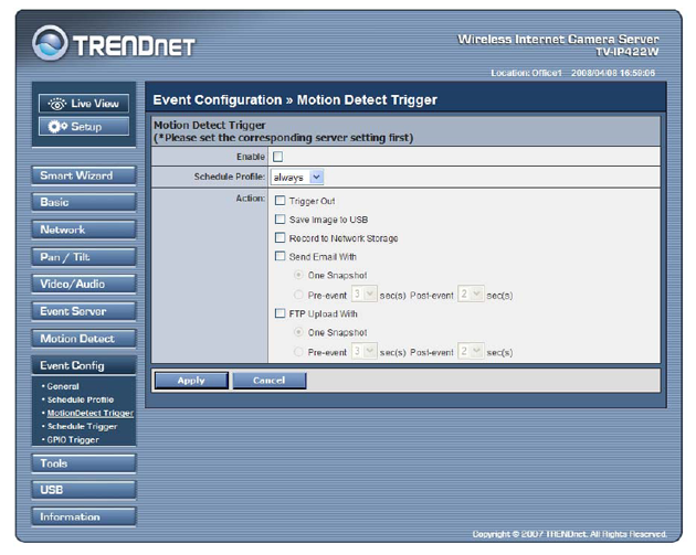 TRENDNet TV-IP422W Wireless IP Camera Server with 2-way Audio