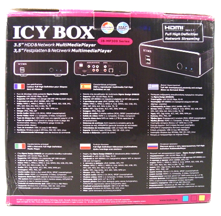 RaidSonic Icy Box IB-MP309HW-B HD Network Media Player
