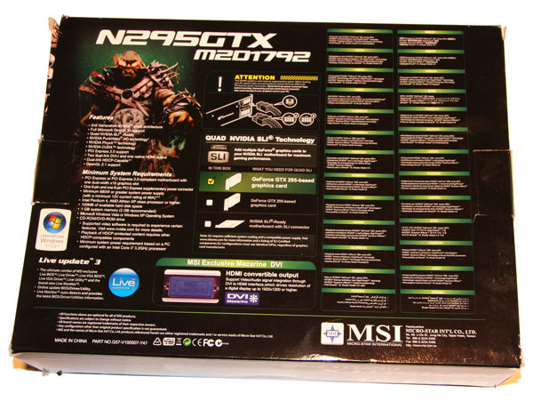 MSI GTX 295 Graphics Card