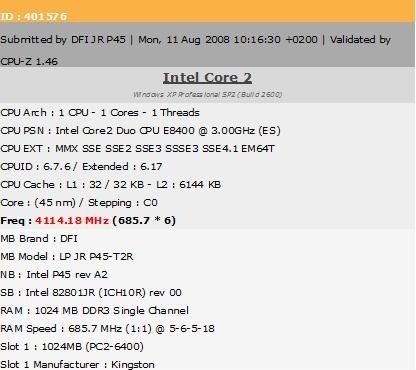 DFI mATX LANPARTY JR P45-T2RS breaks speed limits