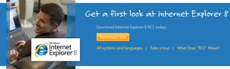 Microsoft Internet Explorer 8 RC1 available
