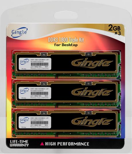 Gingle timely introduce triple-channel DDR3 kit