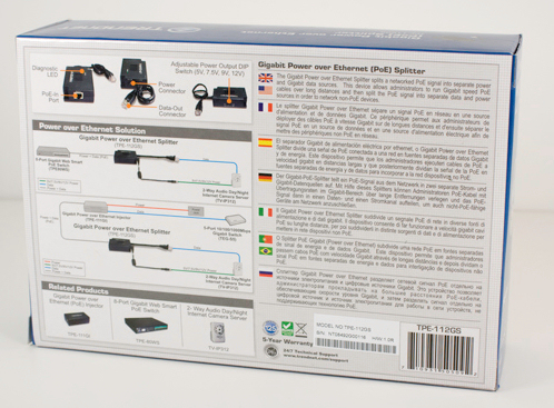 TRENDnet TPE-112GS Gigabit Power over Ethernet Splitter