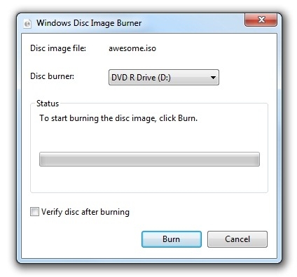 Windows 7 Supports Native ISO Burning