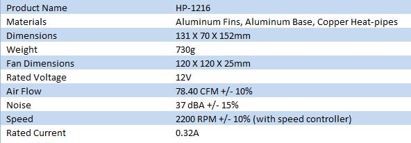 XtremeGear Xtreme Cooler HP-1216 CPU Cooler