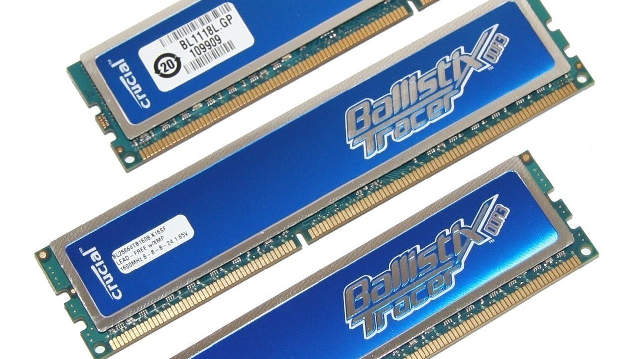 Crucial Ballistix Tracer Blue PC3-12800 6GB Memory Kit