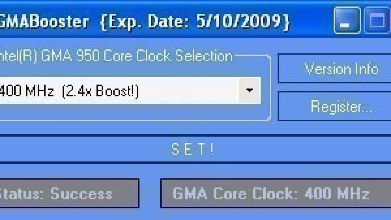 GMABooster - Improving Intel GMA IGP netbook performance