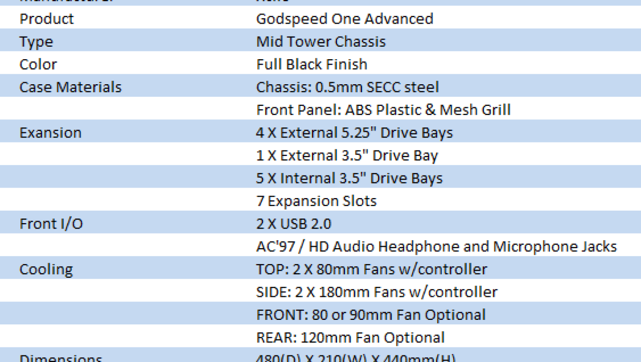 XClio Godspeed One Advanced Mid Tower Case