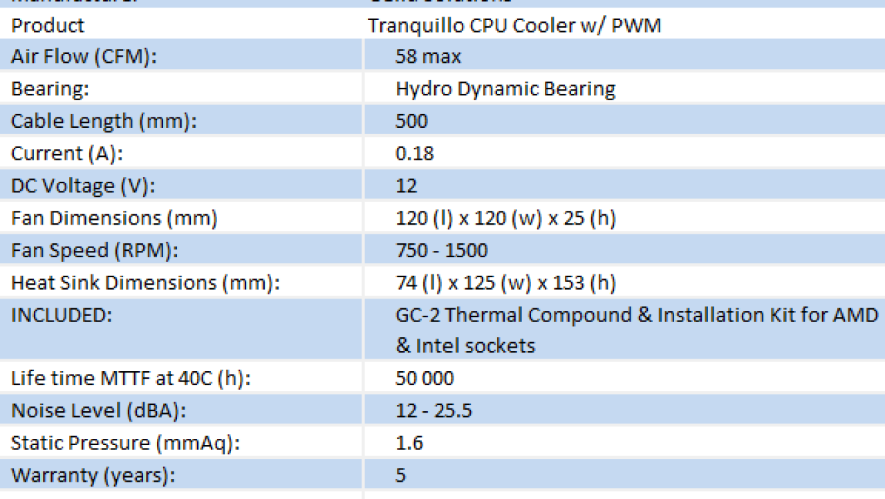 GELID Tranquillo CPU Cooler