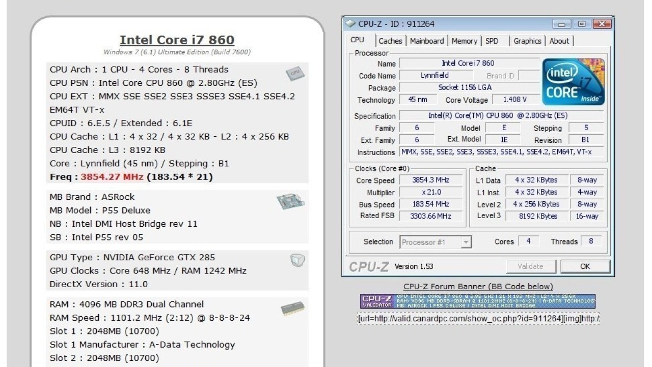 A-DATA PC3-17600 Plus Series 4GB Dual-Channel Memory Kit