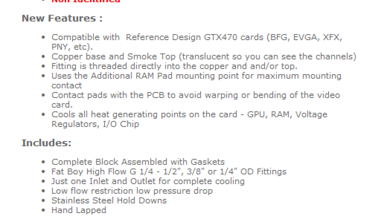 Danger Den DD-GTX470 GPU Water Block