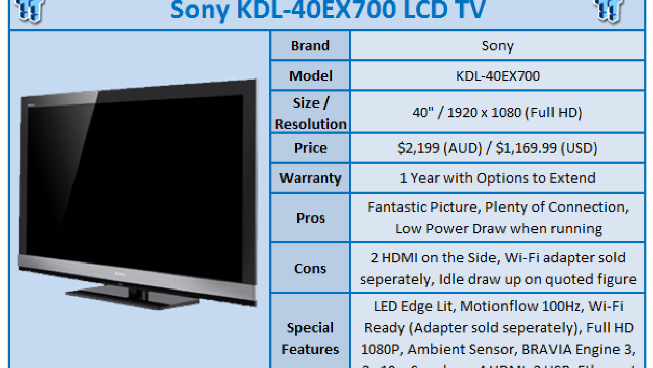 Quick Review: Sony KDL-40EX700 LCD TV
