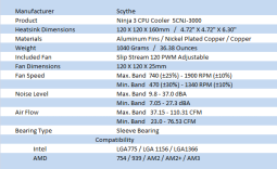 Scythe Ninja 3 SCNJ-3000 CPU Cooler