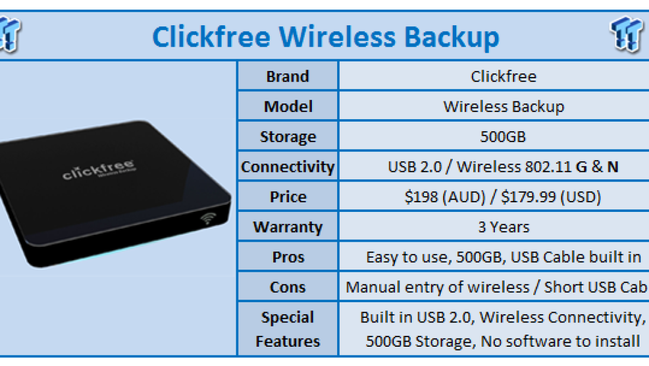 Quick Review: Clickfree Wireless Backup