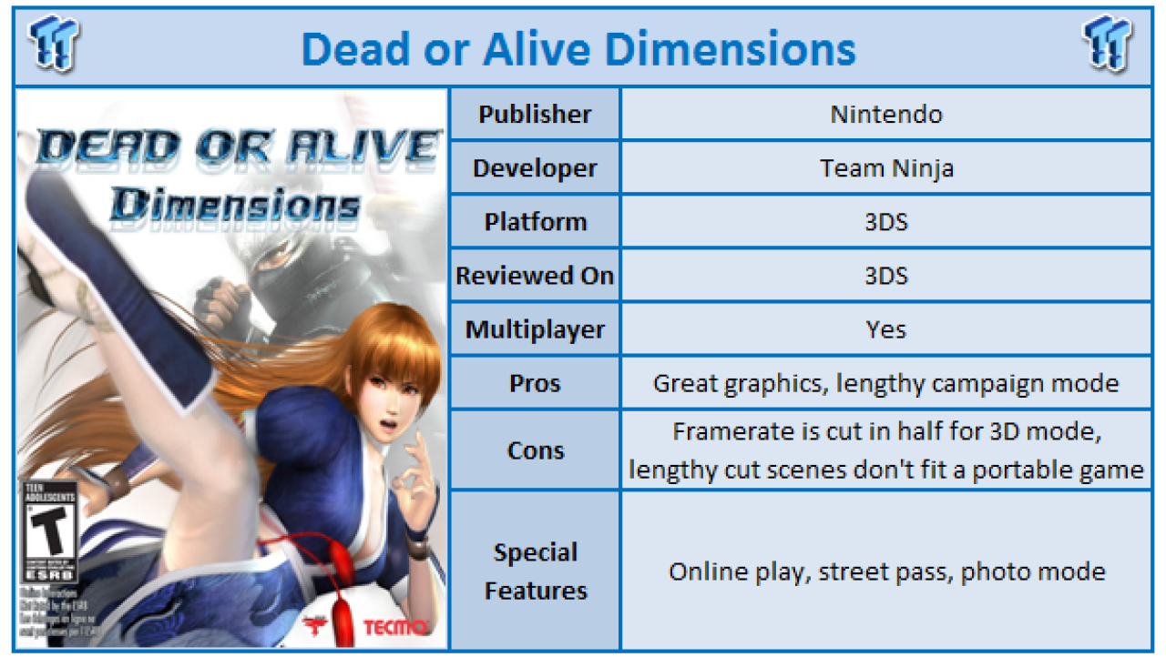 Dead or Alive Dimensions 3DS Review