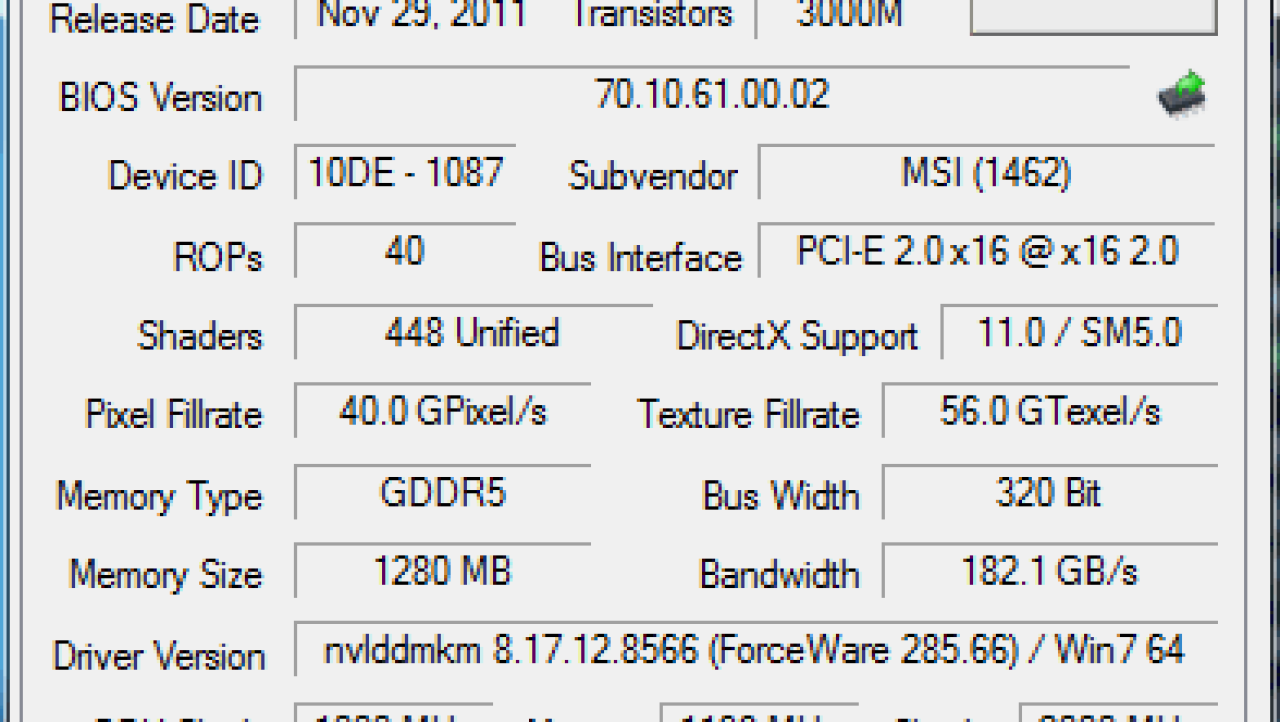 MSI GTX 560 Ti-448 1280MB Twin Frozr III Power Edition Video Card Overclocked