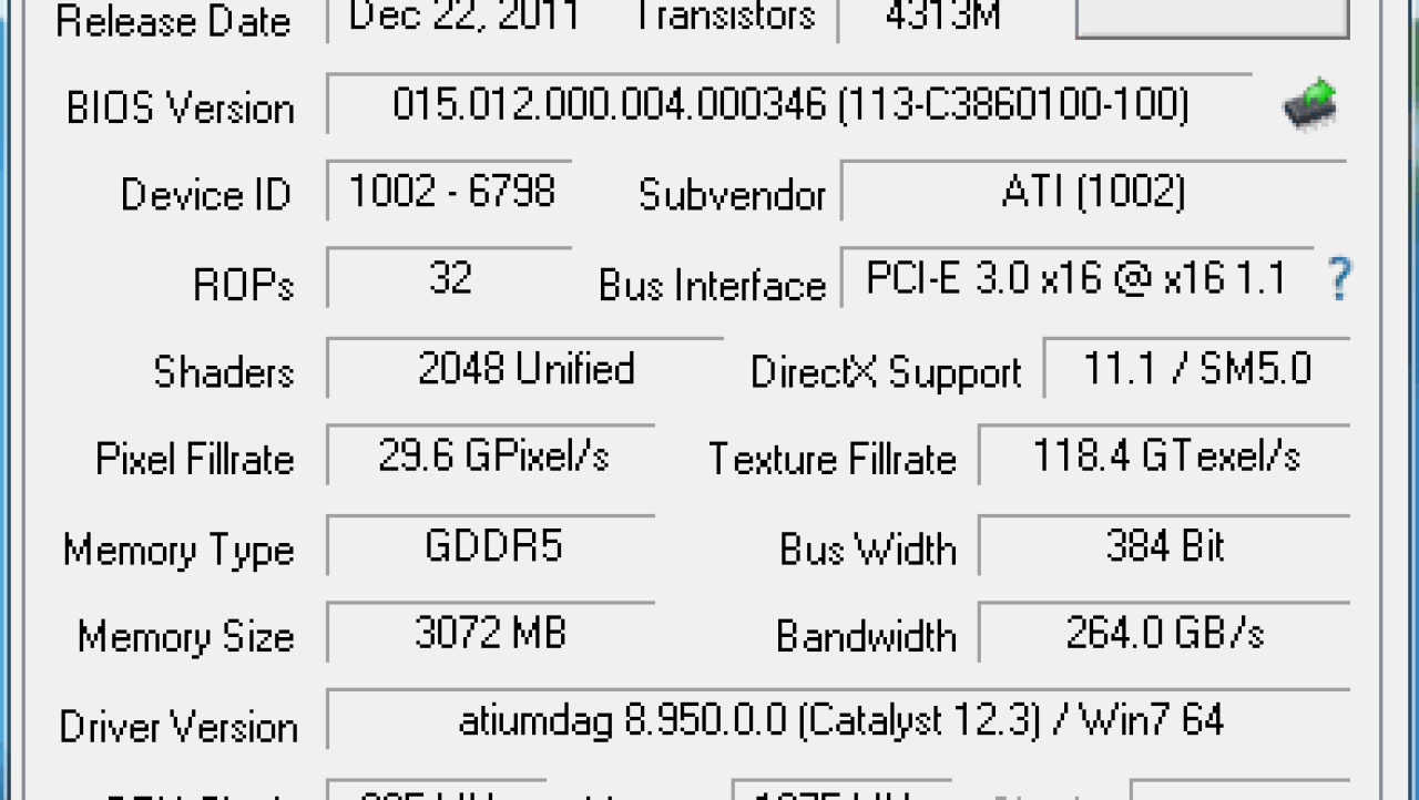 Diamond Radeon HD 7970 3GB Video Card tested with Catalyst 12.2