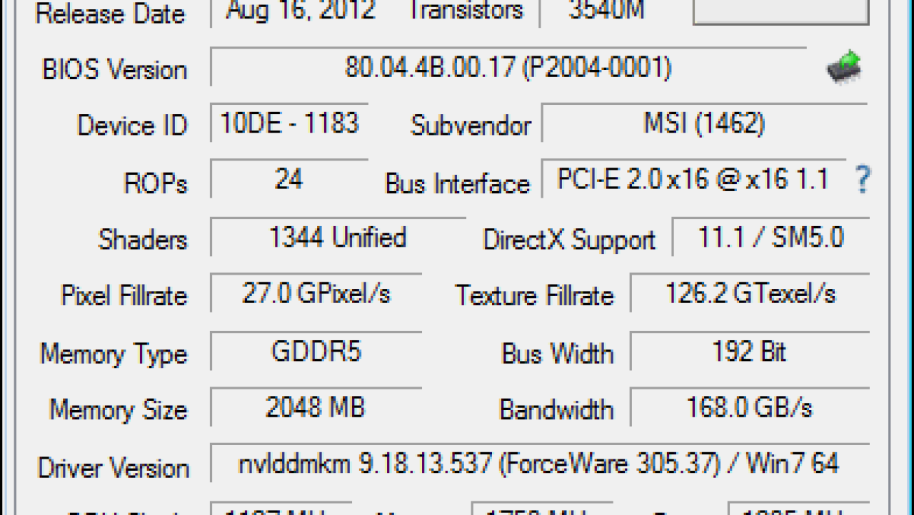 MSI GEFORCE GTX 660 Ti 2GB Power Edition Video Card Overclocked
