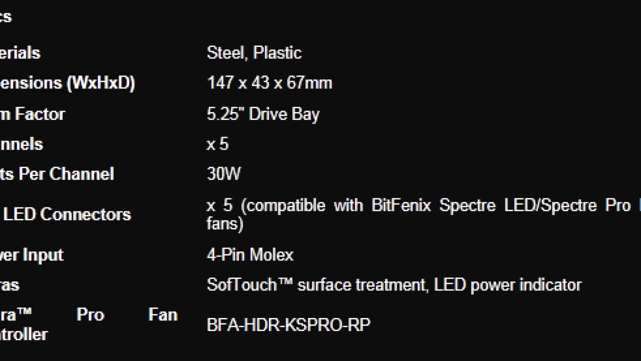 BitFenix Hydra Pro Fan and LED Controller Review