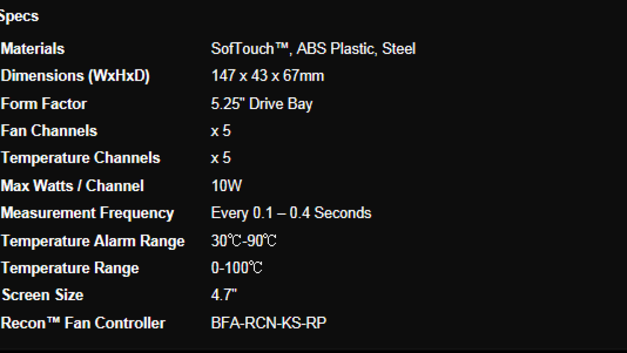 BitFenix Recon Touchscreen Fan Controller Review