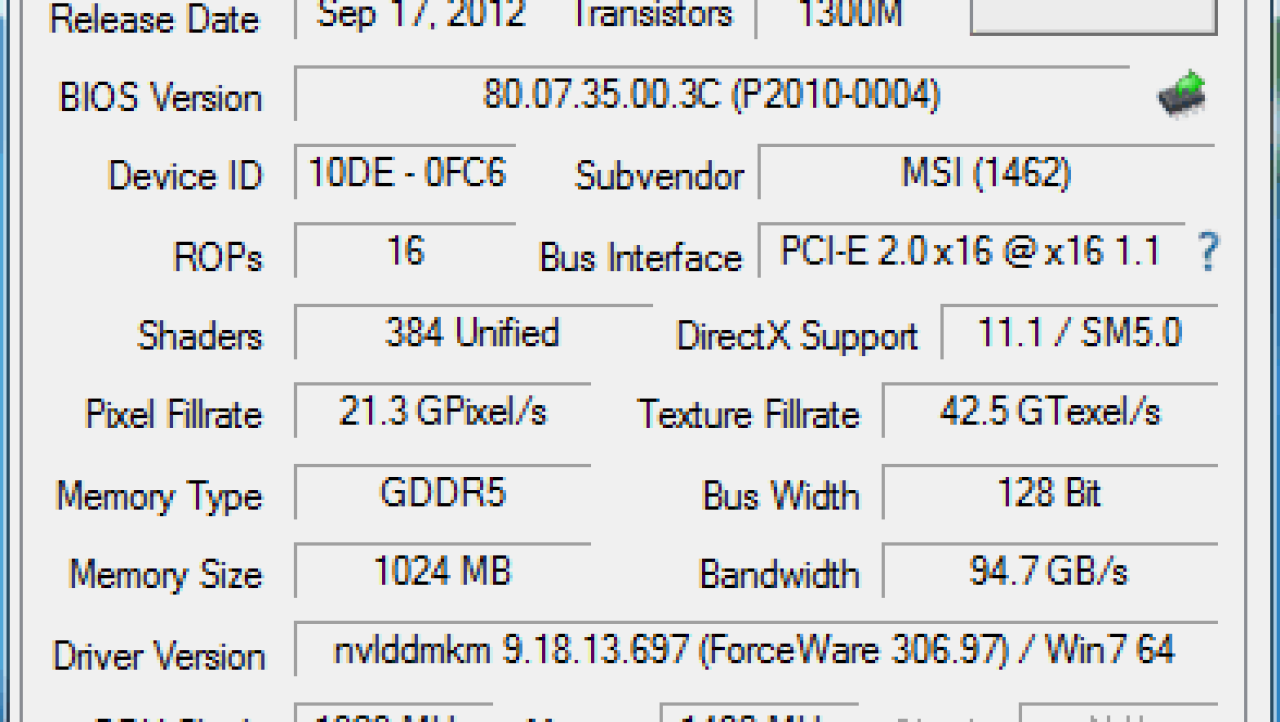 MSI GEFORCE GTX 650 1GB Power Edition Video Card Overclocked