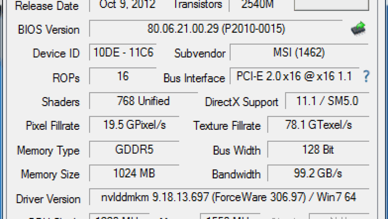 MSI GEFORCE GTX 650 Ti 1GB Power Edition Video Card Overclocked