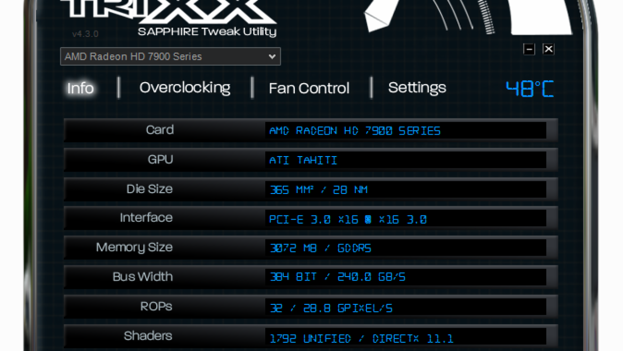 Sapphire TRIXX Video Card Tweak Utility Overview