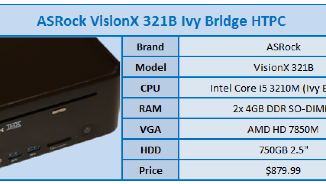 ASRock VisionX 321B Ivy Bridge HTPC Review