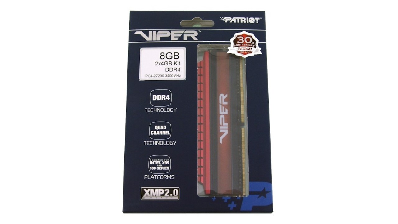 Patriot Memory Viper 4 DDR4-3400 8GB Dual-Channel Memory Kit Review