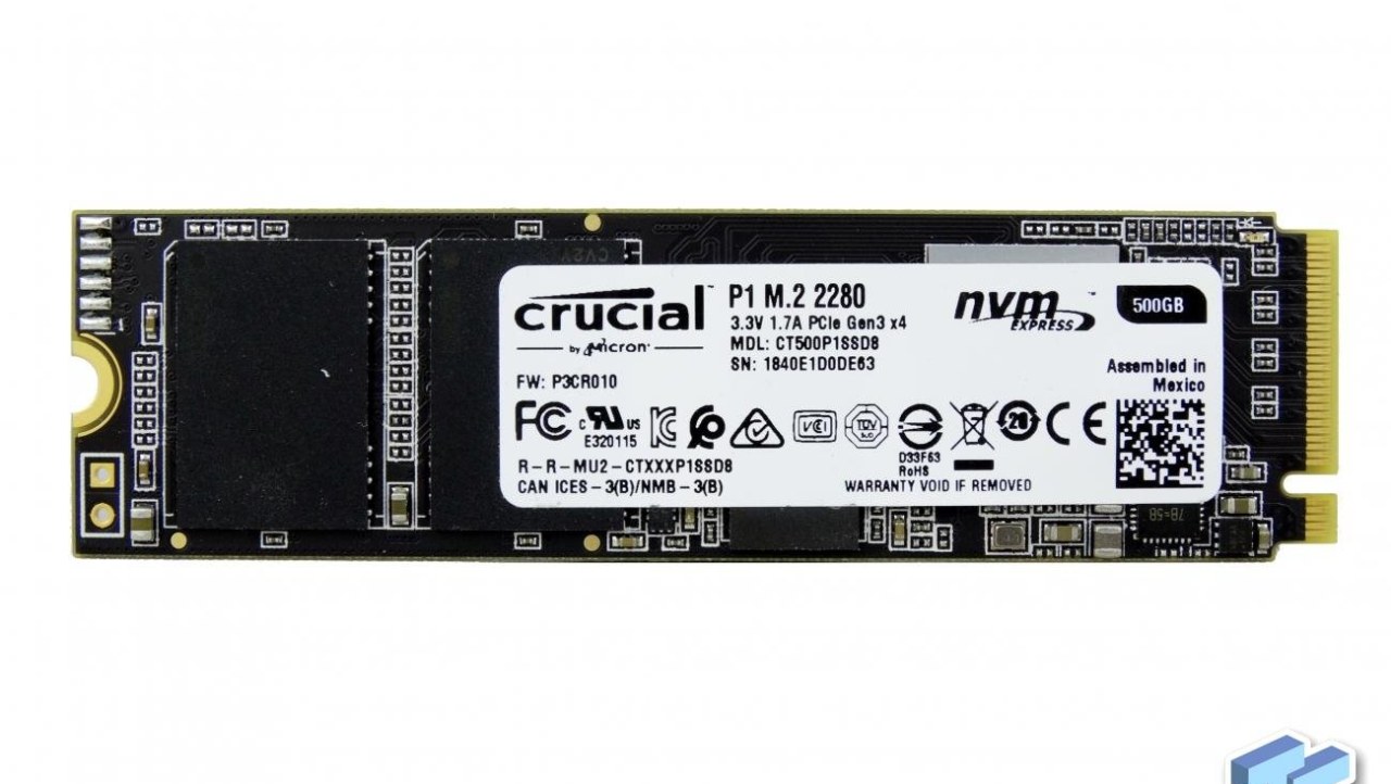 Crucial P1 500GB NVMe SSD - $100 NVMe