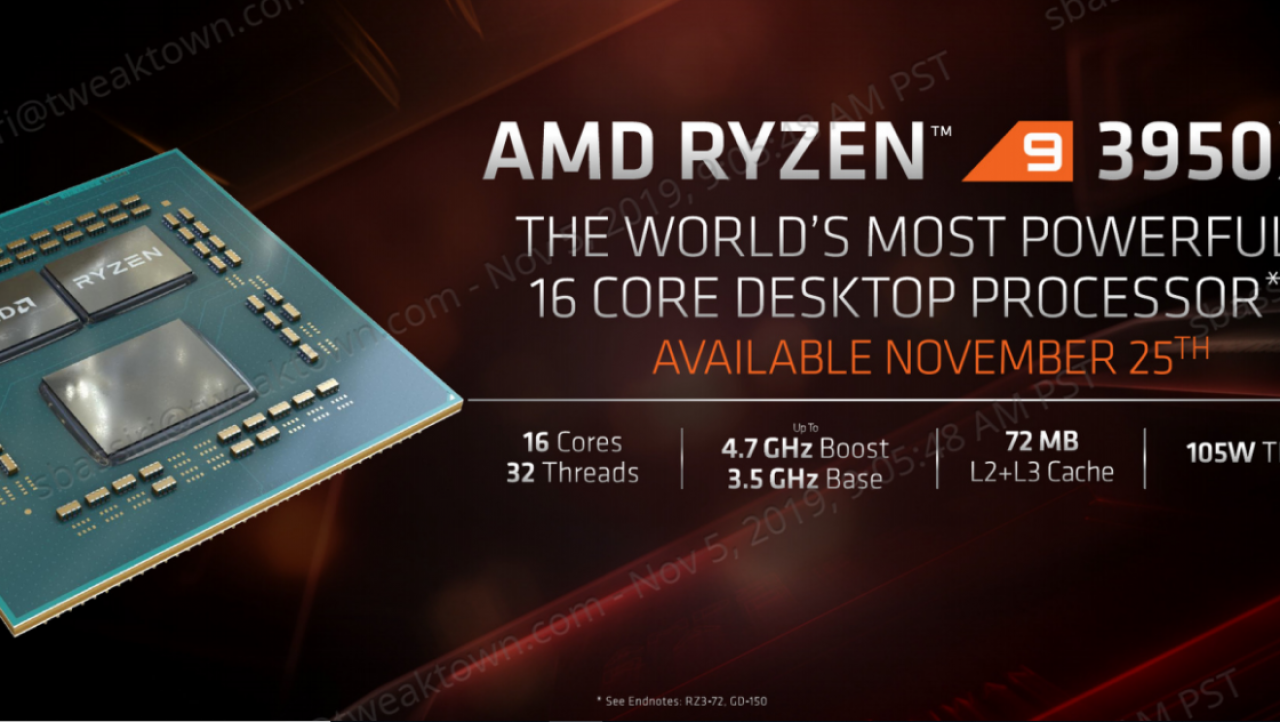 AMD announces Ryzen 9 3950X and Threadripper 3960X and 3970X HEDT CPUs