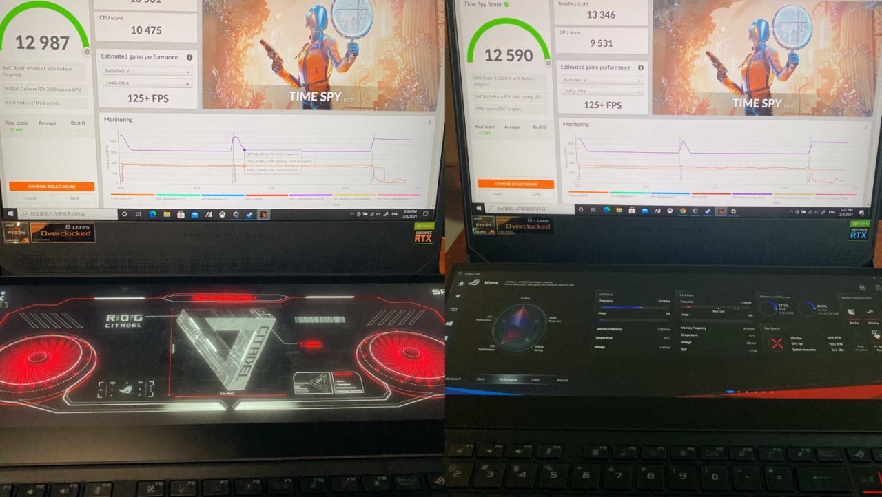 ASUS ROG Zephyrus Duo 15 user flashes vBIOS, makes its RTX 3080 faster