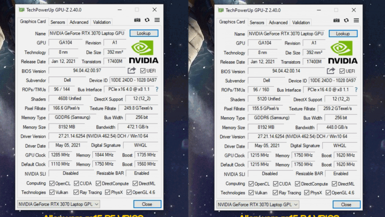 Dell busted gimping GeForce RTX 3070 in Alienware m15 R5 gaming laptop