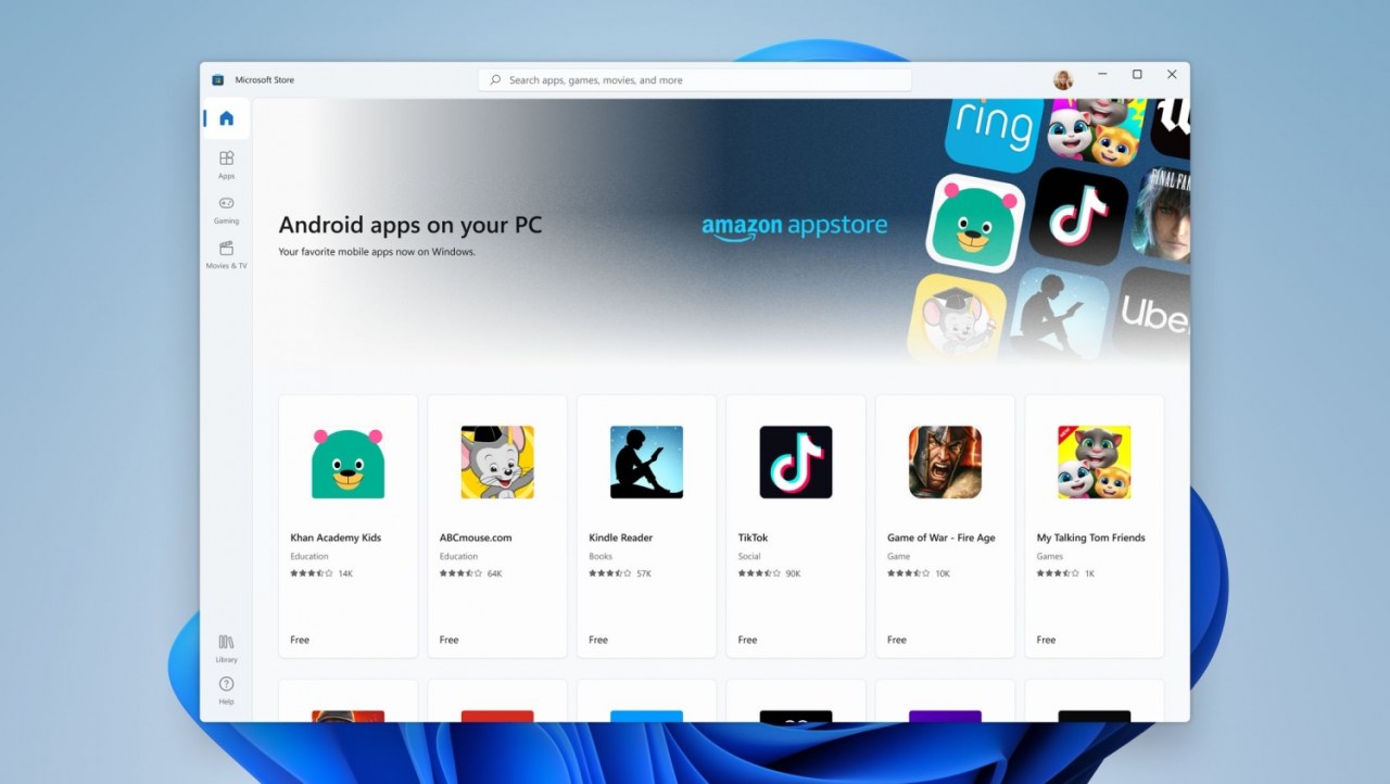 Windows 11 will run Android apps on Windows, through Amazon Appstore