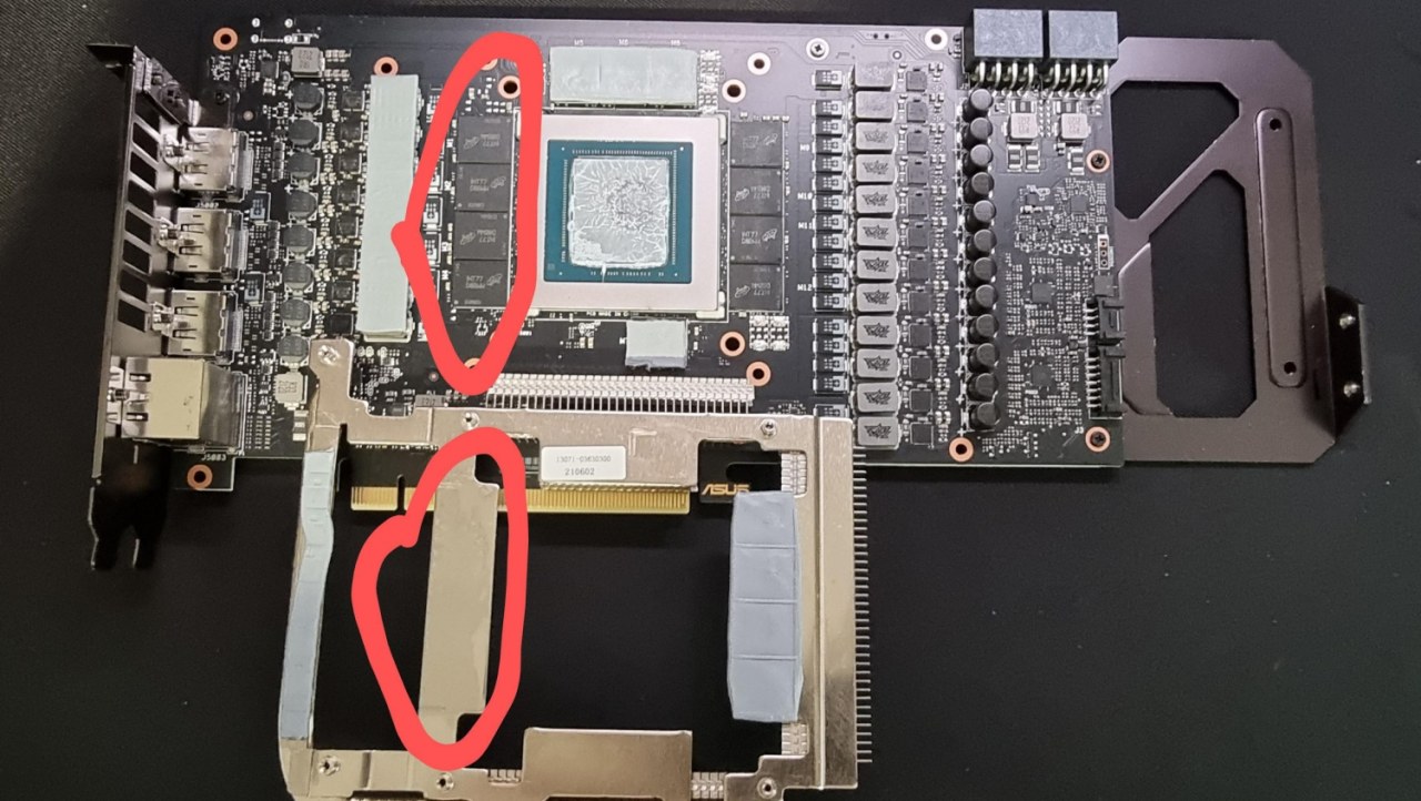 ASUS GeForce RTX 3080 Ti TUF shipped without GDDR6X thermal pads, ouch