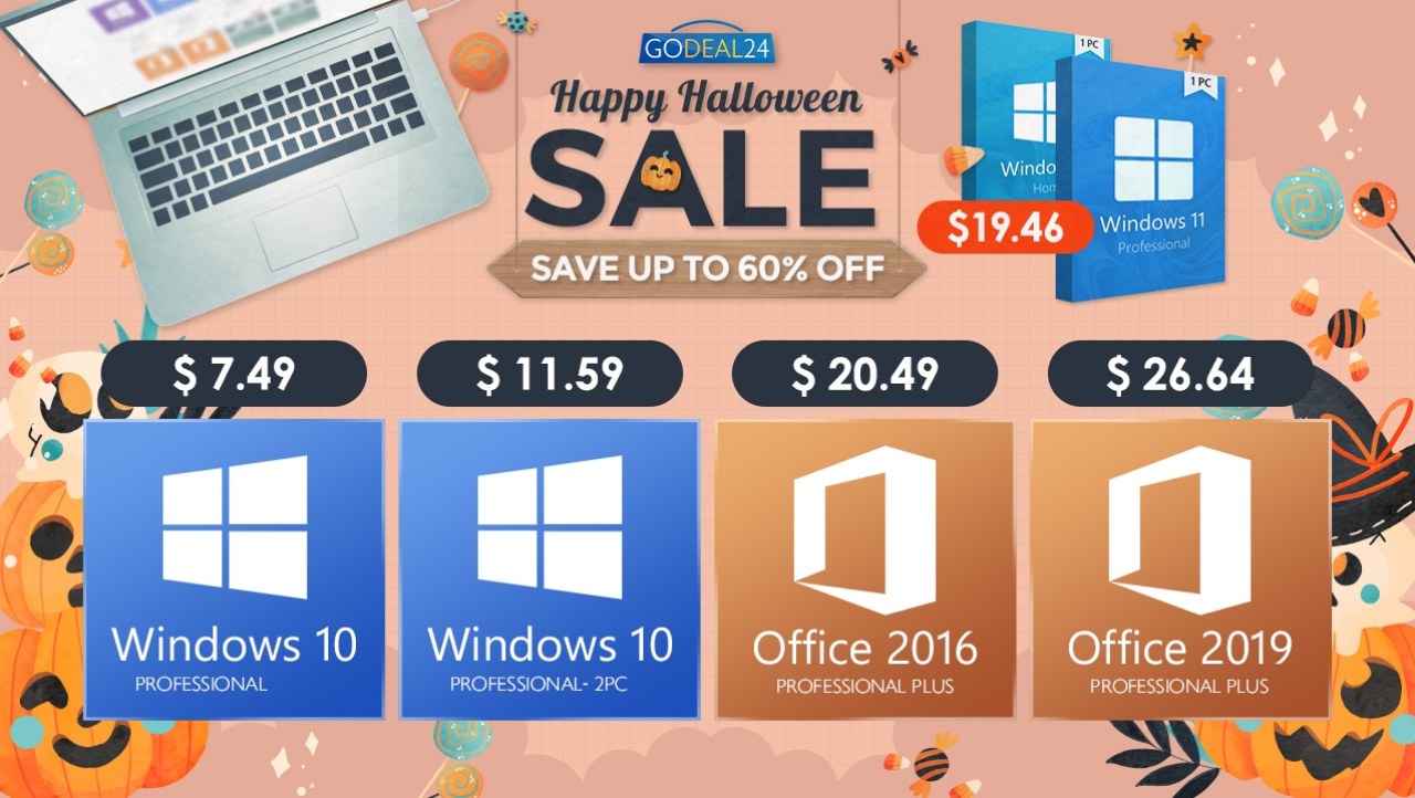 Upgrade to Windows 11 for cheap during the GoDeal24 Halloween Sale!