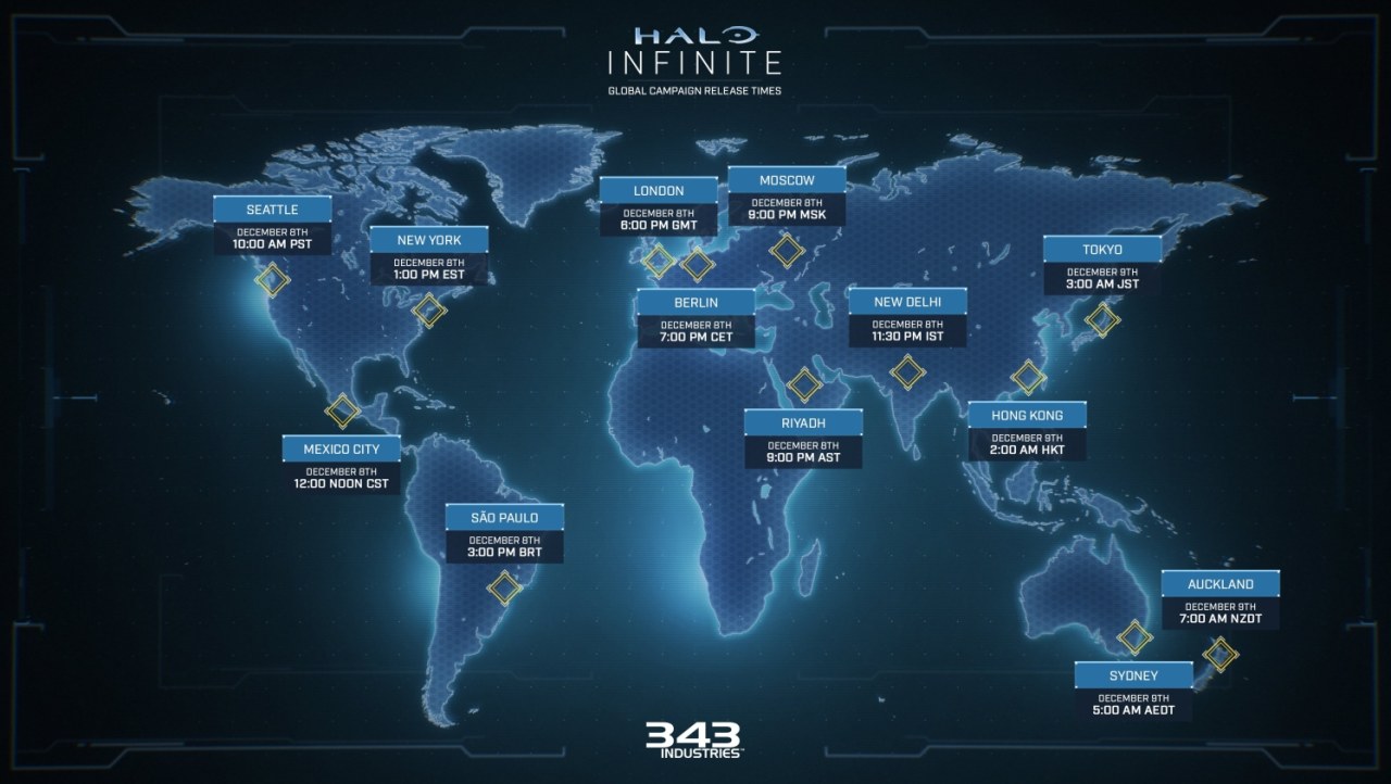Halo Infinite launch times revealed: No midnight release