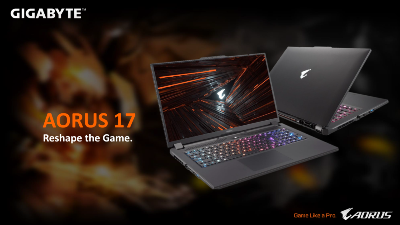 AORUS 17 gaming laptop: Core i9-12900HK + 64GB DDR5 + RTX 3080 Ti 16GB