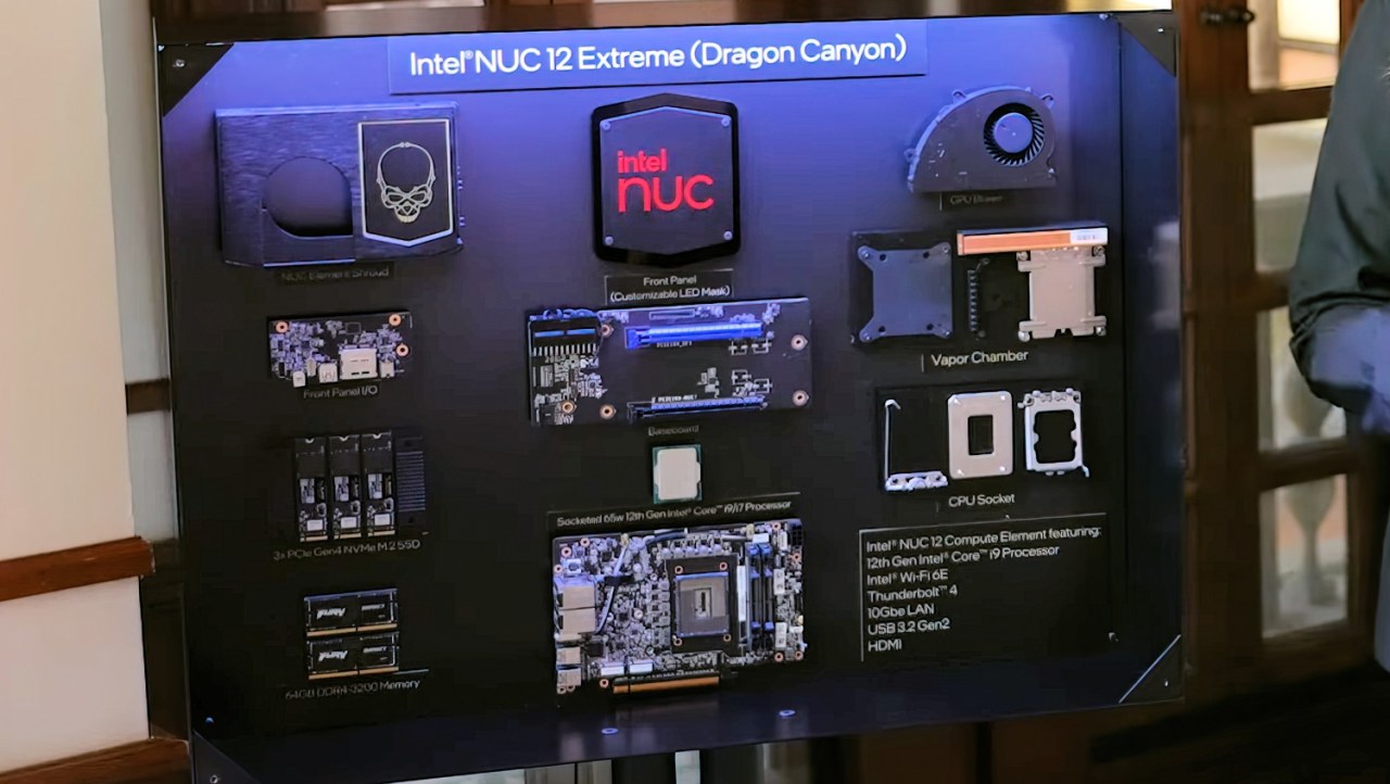 Intel NUC 12 Extreme 'Dragon Canyon' with LGA 1700 + desktop Arc GPU