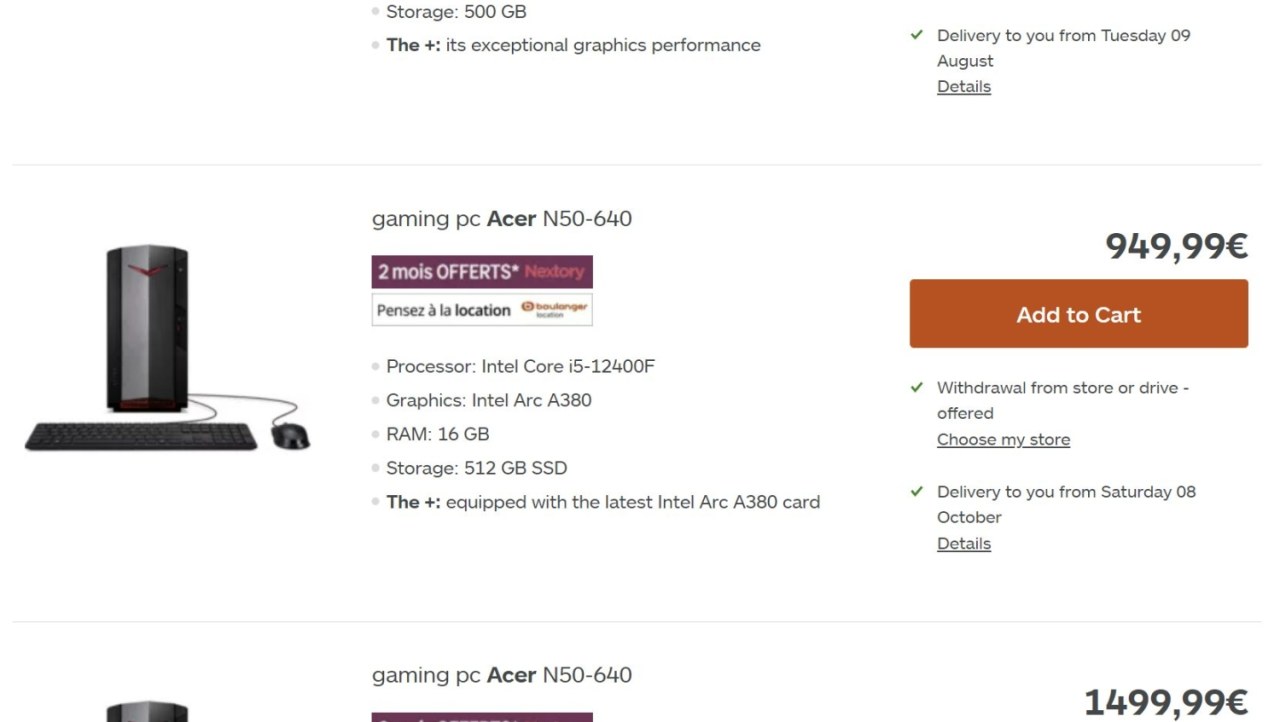 Acer's new pre-built PC packs an Intel Arc A380 graphics card