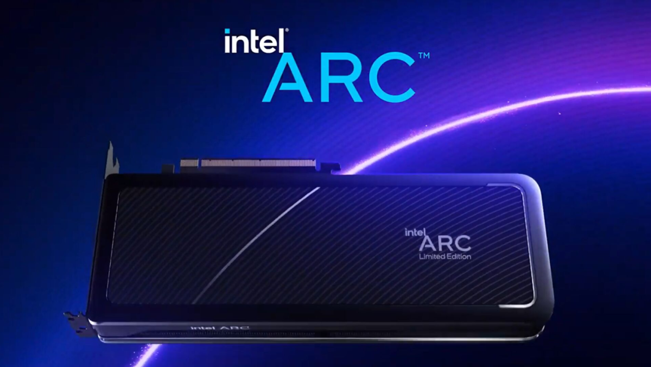 Intel Arc A770 GPU used in Blender's Cycles benchmark with ray tracing