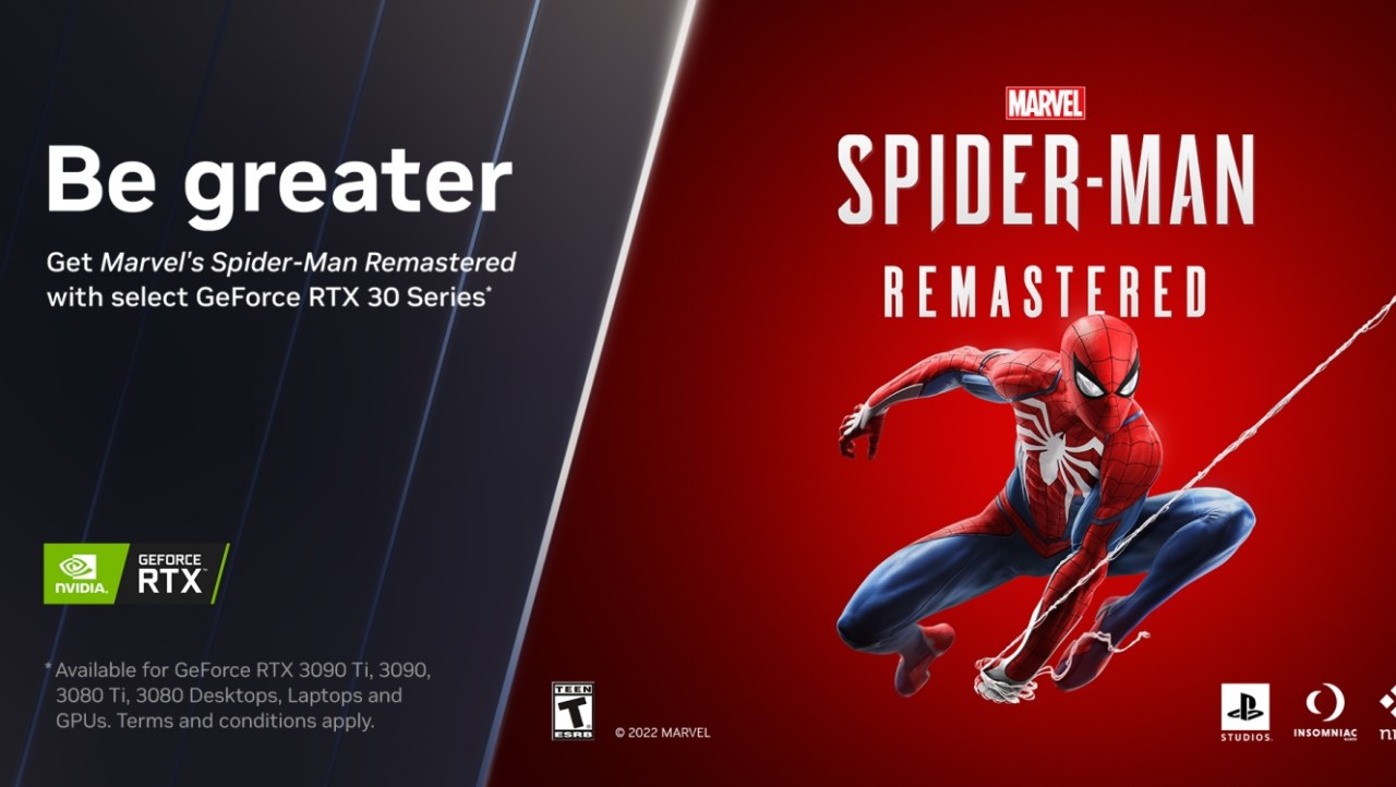 NVIDIA giving away Spider-Man Remastered with RTX 3090, RTX 3080 GPUs