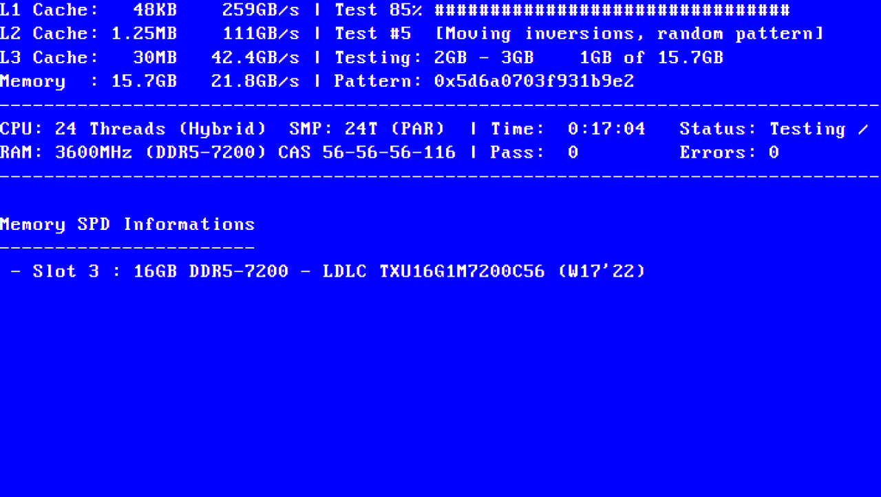 Memtest86+ v6 now supports Intel Raptor Lake, AMD Zen 4 CPUs + DDR5 RAM