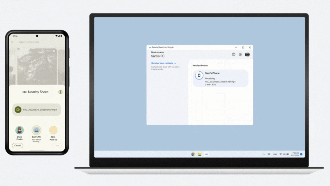 Google's take on AirDrop is now out for Windows 11 and Android users