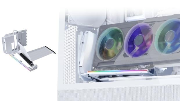 Lian Li's vertical GPU mount lets you tilt your GPU, even a four-slot RTX 5090