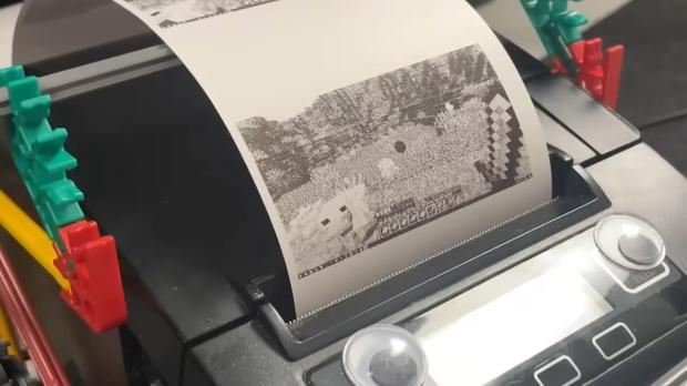 I've seen it all now: Minecraft played using a printer as a monitor, flipbook animation style